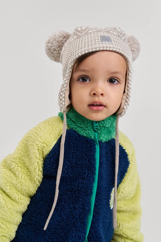 Детска вълнена шапка Reima Kuuru вълна бежов 5300215B.9BYA