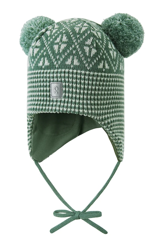 Reima czapka wełniana dziecięca Kuuru wełna zielony 5300215B.9BYA