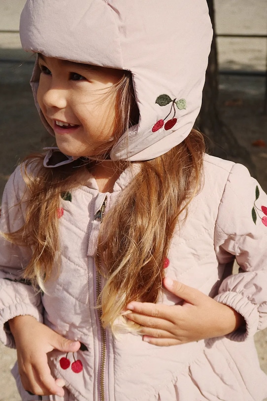 Chłopiec Konges Sløjd czapka niemowlęca JUNO HAT KS103486.9BYA różowy