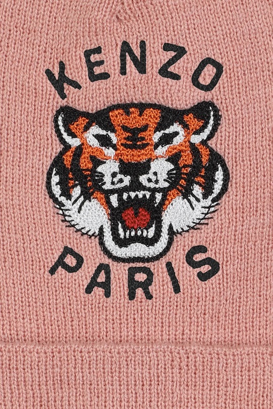 Chłopiec Kenzo Kids czapka z domieszką kaszmiru dziecięca K61216.52.54 różowy