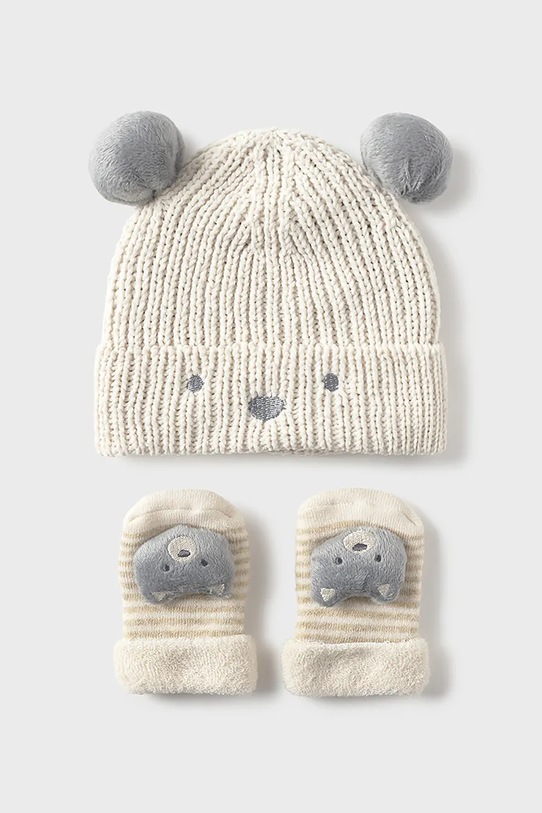 Шапочка та шкарпетки для немовлят Mayoral Newborn аплікація бежевий 9933.1H.Newborn.9BYA