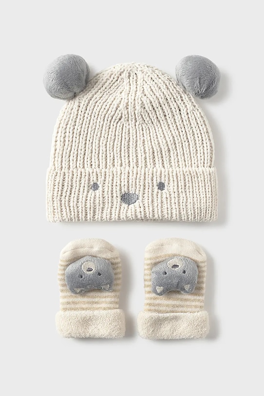 Mayoral Newborn cappello e calzini per bambini applique beige 9933.1H.Newborn.9BYA