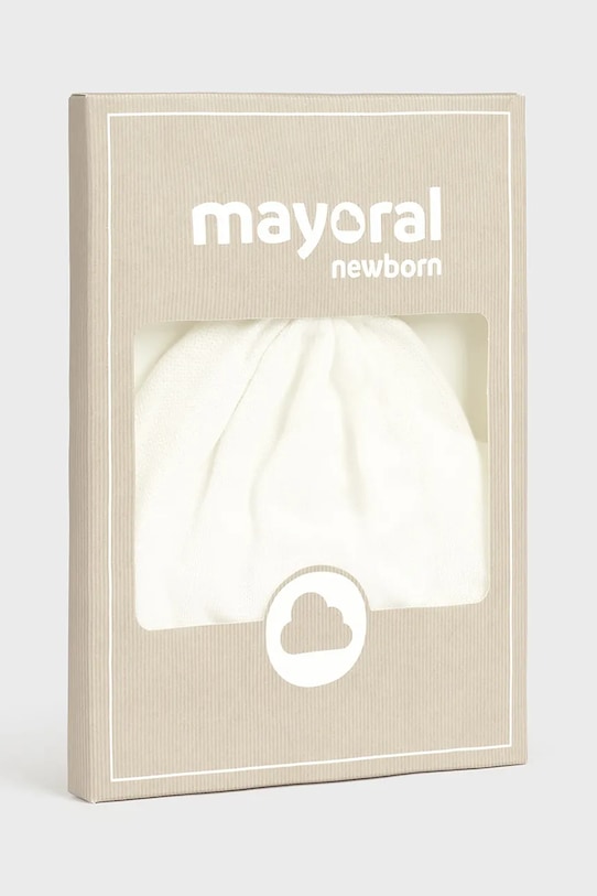 Deklice Kapa za dojenčka Mayoral Newborn 9936.1E.Newborn.9BYA bela