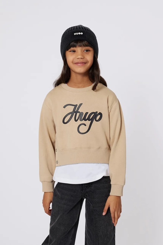 HUGO căciulă de bumbac pentru copii negru G00563.52.54