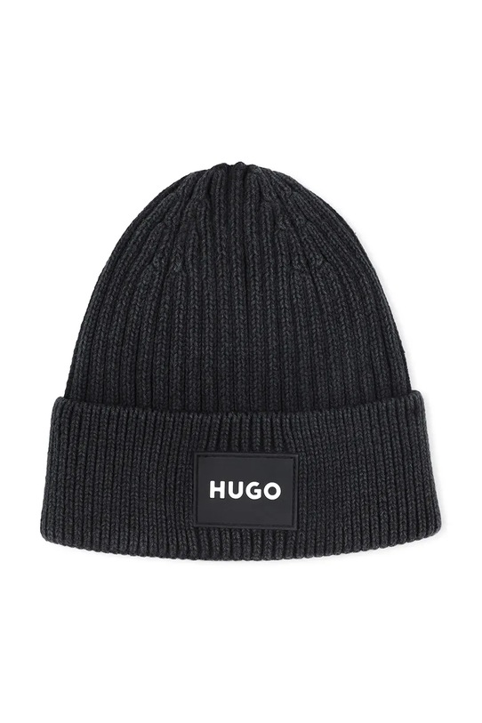 HUGO czapka bawełniana dziecięca aplikacja czarny G00563.54.56