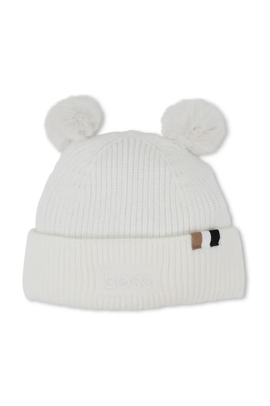 BOSS czapka i kapcie niemowlęce J52599 biały AW25
