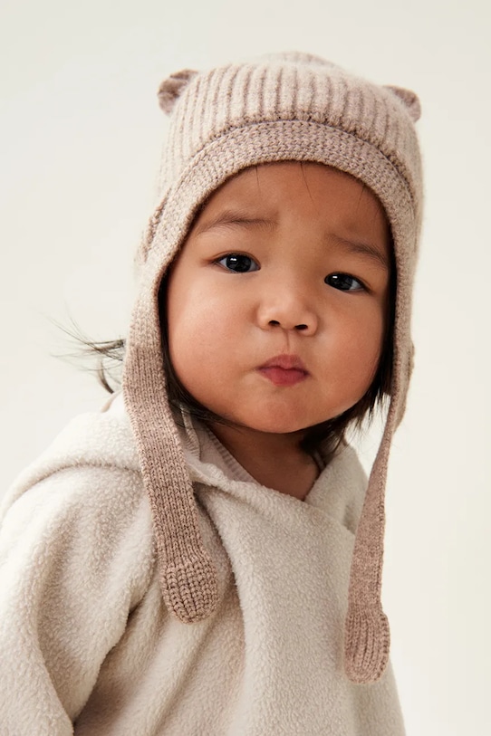 Liewood șapcă de lână pentru copii Aviana Baby Bonnet uni bej LW19415.9BYA