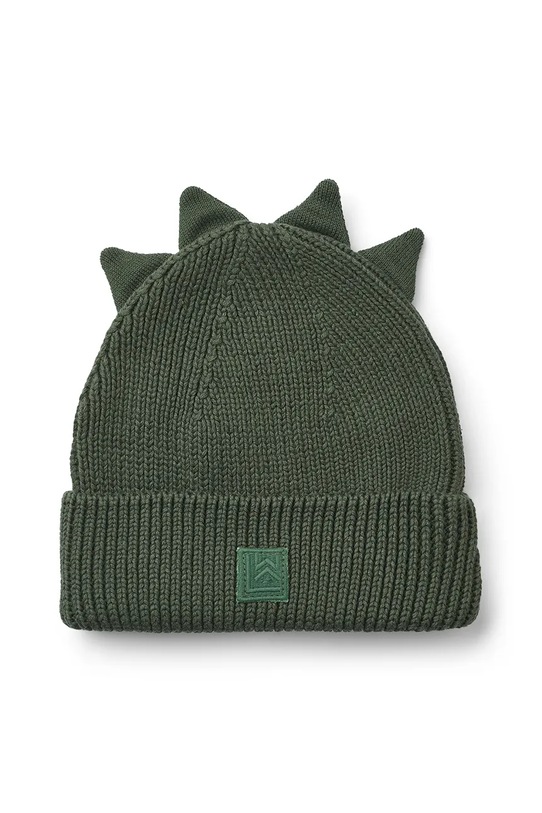 Liewood czapka bawełniana dziecięca Gina Dino Beanie aplikacja zielony LW20197.9BYA