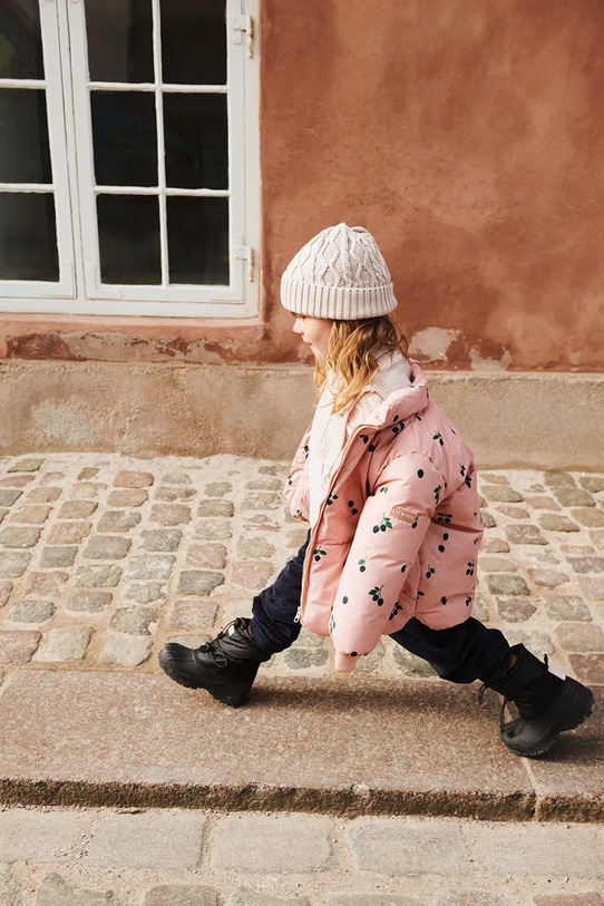 Liewood czapka bawełniana dziecięca Ezra Beanie w. Cables beżowy LW20202.9BYA