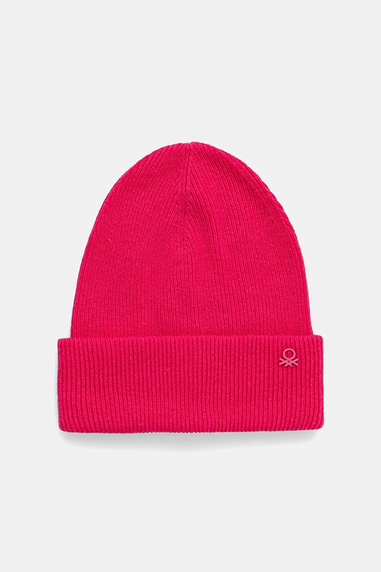 United Colors of Benetton czapka z wełną dziecięca cienka różowy 126WCA00X.G.seasonal