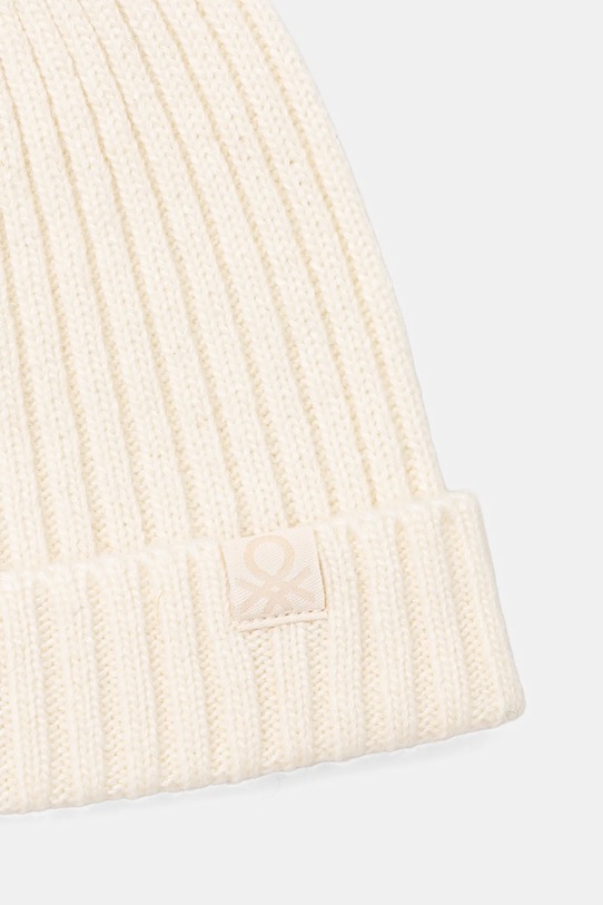 United Colors of Benetton czapka z wełną dziecięca 126WGA006.P.seasonal beżowy AW25