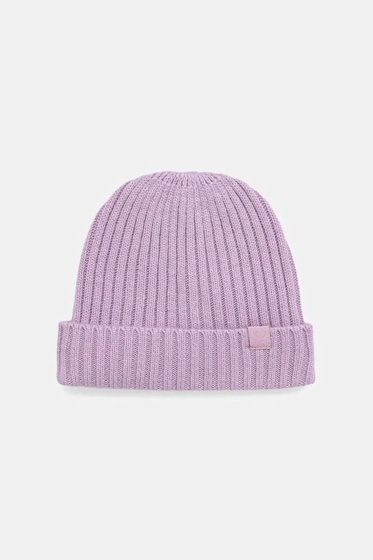 Detská vlnená čiapka United Colors of Benetton tenká fialová 126WGA006.P.seasonal