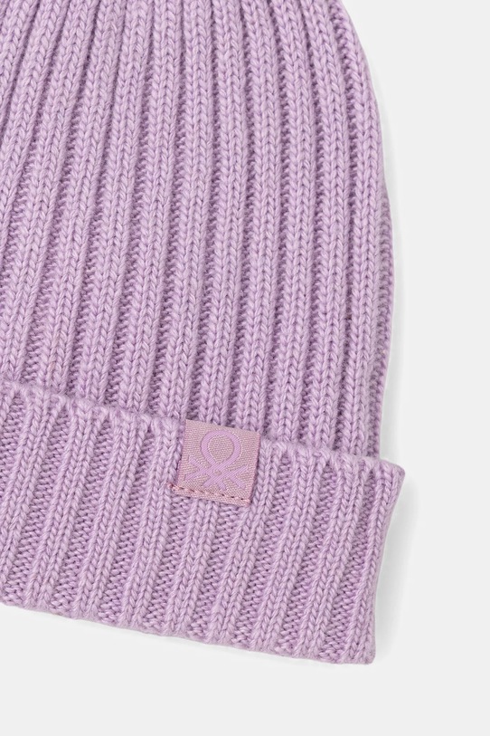 United Colors of Benetton czapka z wełną dziecięca 126WGA006.P.seasonal fioletowy AW25