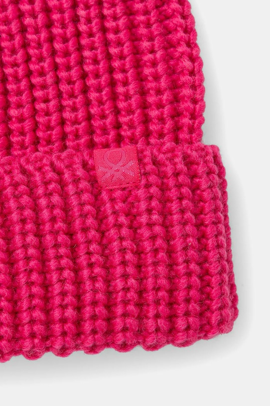 Παιδικός σκούφος από μείγμα μαλλιού United Colors of Benetton 105HCA014.G.seasonal ροζ AW25