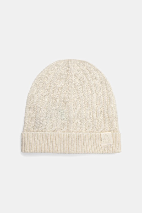United Colors of Benetton czapka z wełną niemowlęca cienka beżowy 106WAA008.W.seasonal