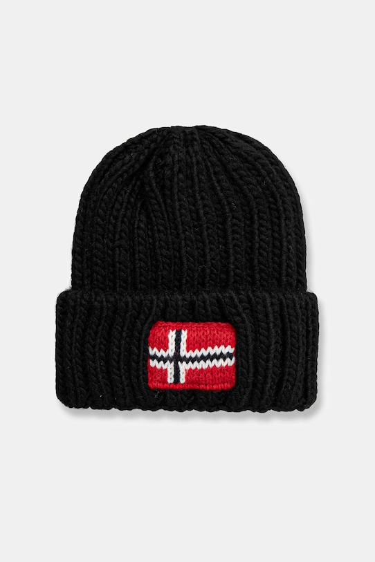 Napapijri czapka z domieszką wełny dziecięca SEMIURY 6 z domieszką wełny czarny NP0A4GMH0411