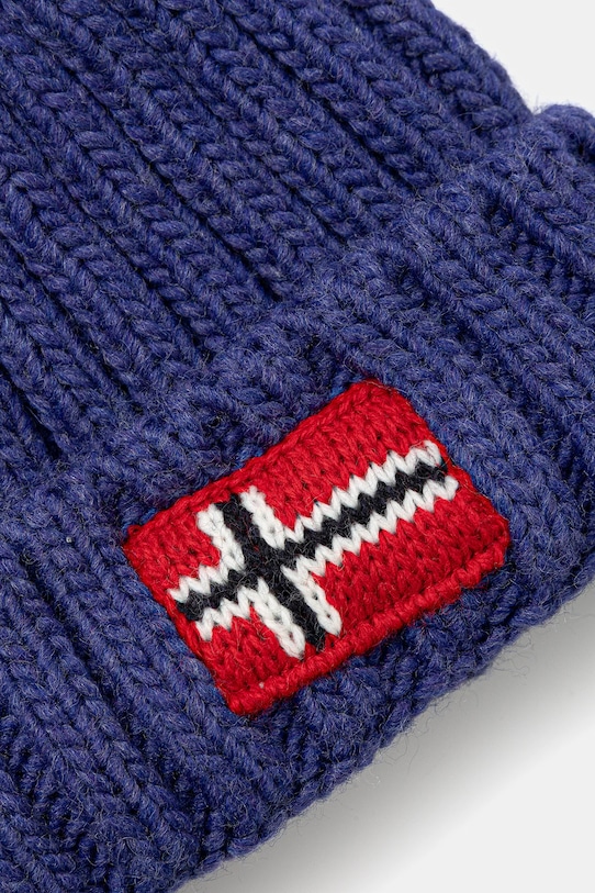 Chłopiec Napapijri czapka z domieszką wełny SEMIURY NP0A4GMHB3B1 niebieski