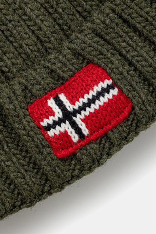 Chłopiec Napapijri czapka z domieszką wełny dziecięca SEMIURY NP0A4GMHG0A1 zielony