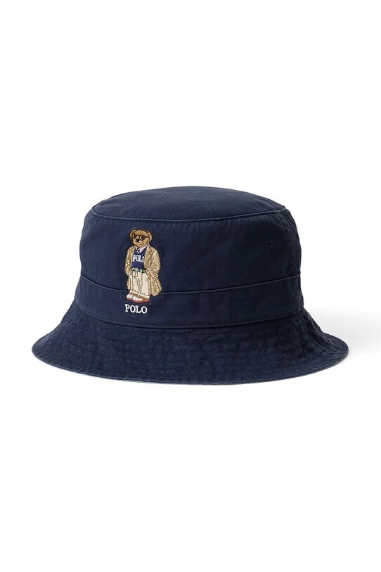 Шляпа из хлопка Polo Ralph Lauren Loft Bucket аппликация тёмно-синий 710972685