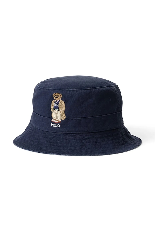 Polo Ralph Lauren kapelusz bawełniany Loft Bucket aplikacja granatowy 710972685