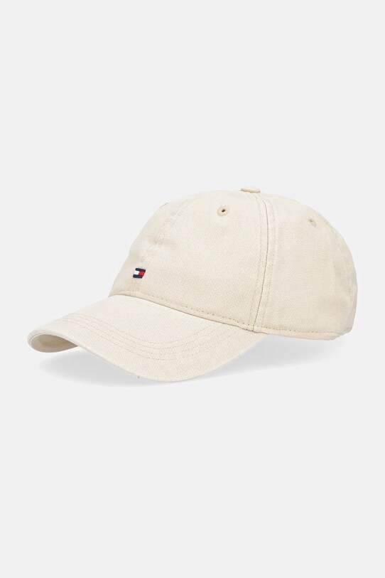 Tommy Hilfiger czapka z daszkiem bawełniana bawełna beżowy AM0AM13426