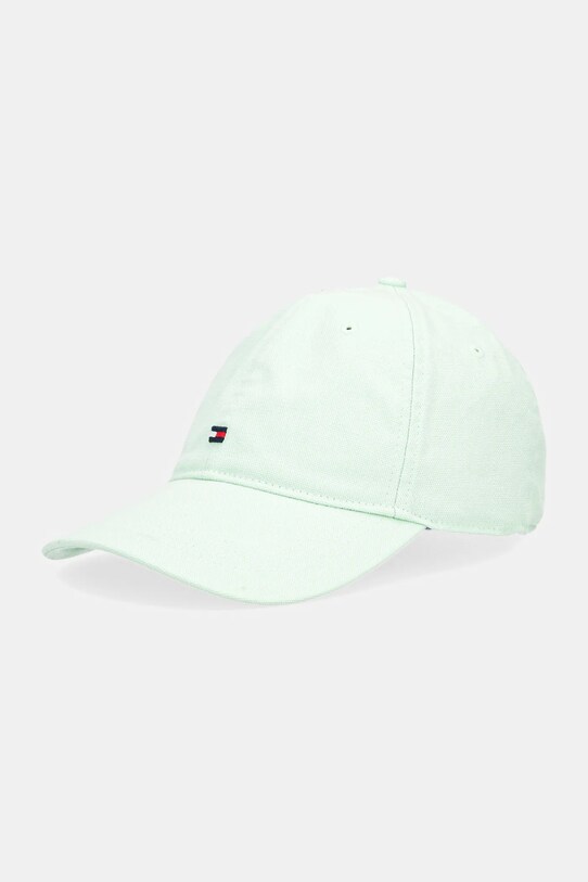 Tommy Hilfiger czapka z daszkiem bawełniana bawełna zielony AM0AM13426