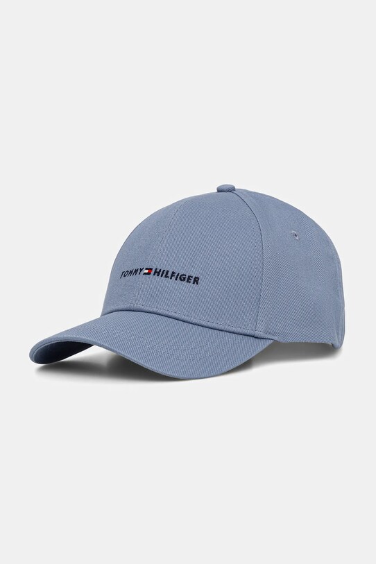 Tommy Hilfiger czapka z daszkiem bawełniana bawełna niebieski AM0AM13431
