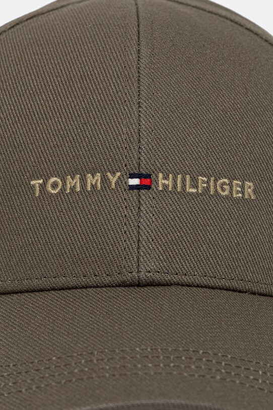 Tommy Hilfiger czapka z daszkiem bawełniana AM0AM13431 zielony AW25