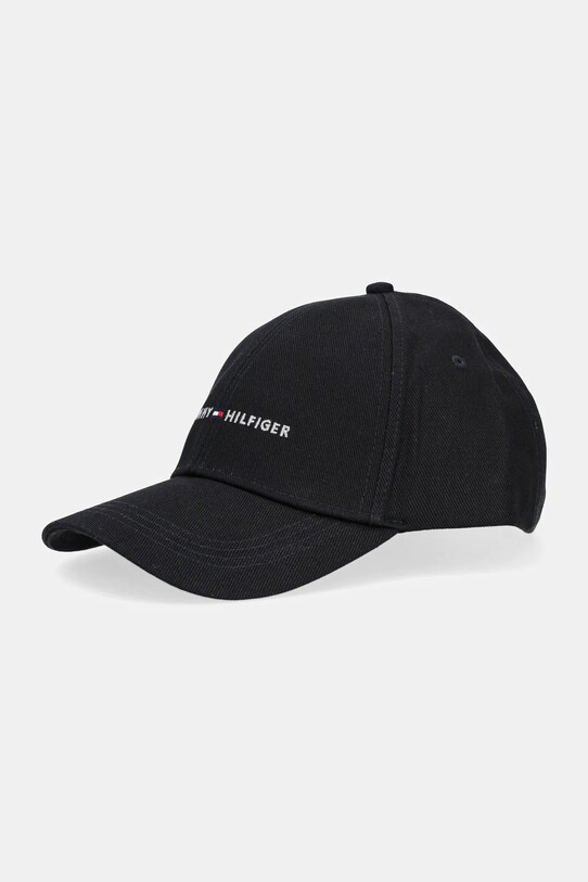 Tommy Hilfiger czapka z daszkiem bawełniana bawełna czarny AM0AM13431