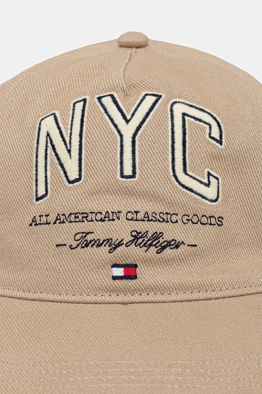 Tommy Hilfiger czapka z daszkiem bawełniana AM0AM13562 beżowy AW25