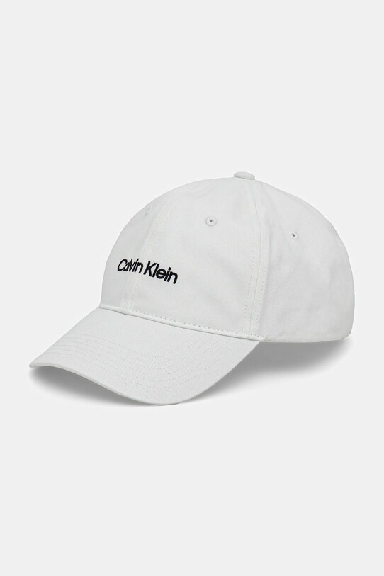 Бавовняна бейсболка Calvin Klein аплікація білий LV04D5003G