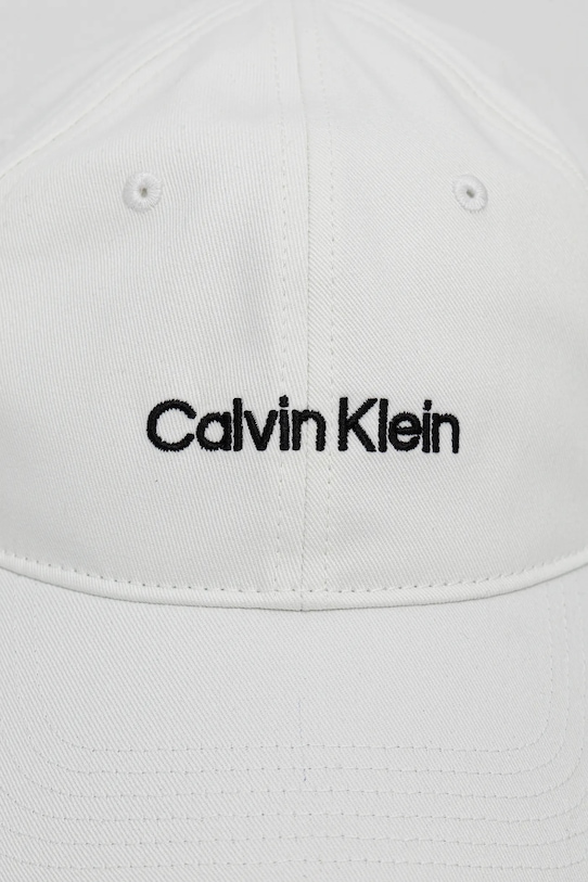 Bavlněná baseballová čepice Calvin Klein LV04D5003G bílá AW25