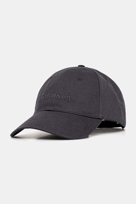 Calvin Klein czapka z daszkiem bawełniana aplikacja granatowy LV04D5003G