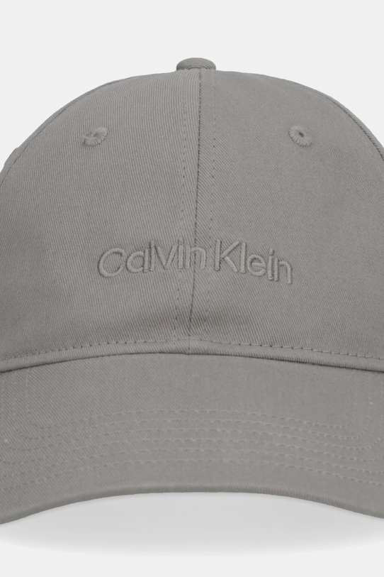 Calvin Klein czapka z daszkiem bawełniana LV04D5003G szary AW25