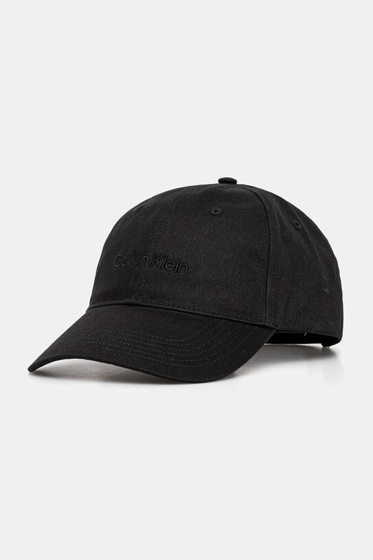 Calvin Klein czapka z daszkiem bawełniana aplikacja czarny LV04D5003G