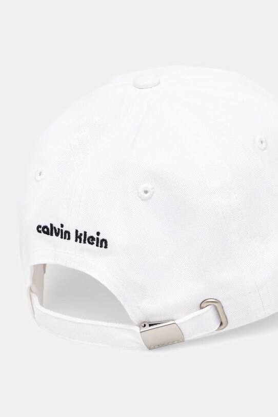 Dodatki Bombažna bejzbolska kapa Calvin Klein LV04D5043G bela