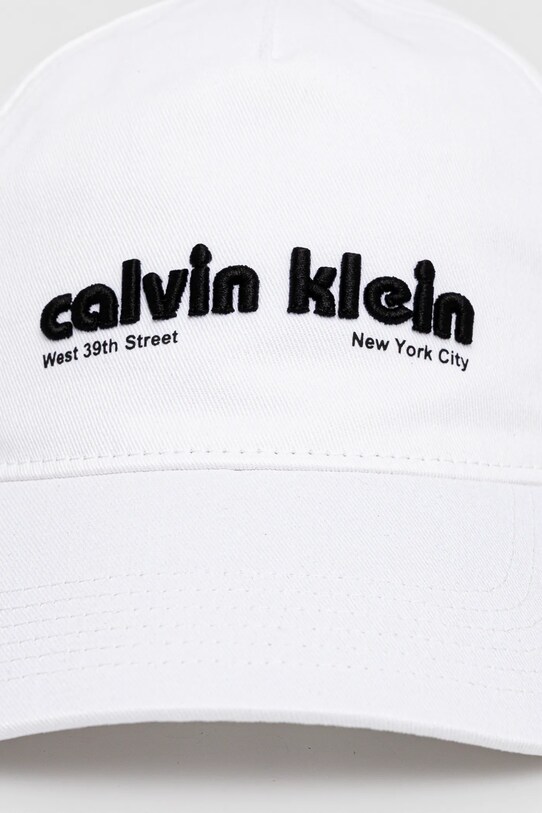 Calvin Klein czapka z daszkiem bawełniana LV04G5061G biały AW25