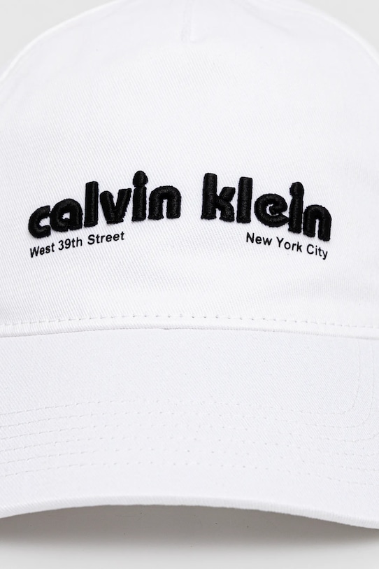 Calvin Klein berretto da baseball in cotone LV04G5061G bianco AW25