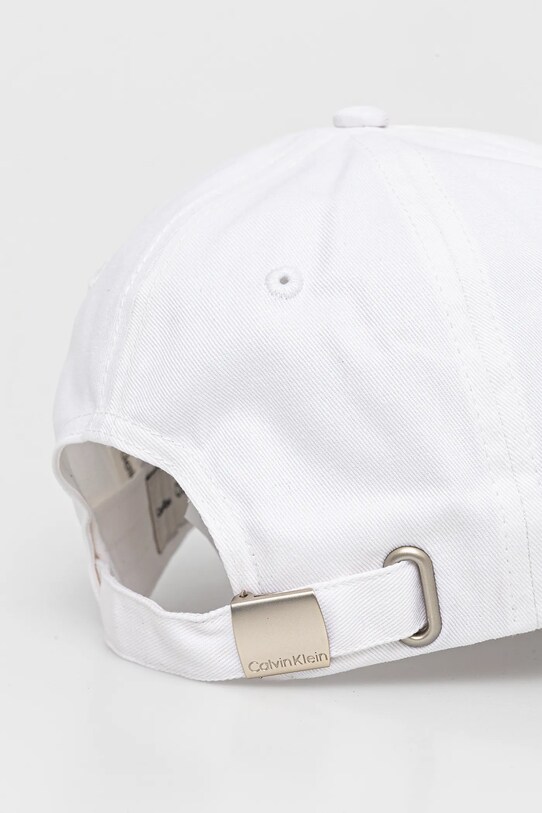 Akcesoria Calvin Klein czapka z daszkiem bawełniana LV04G5061G biały