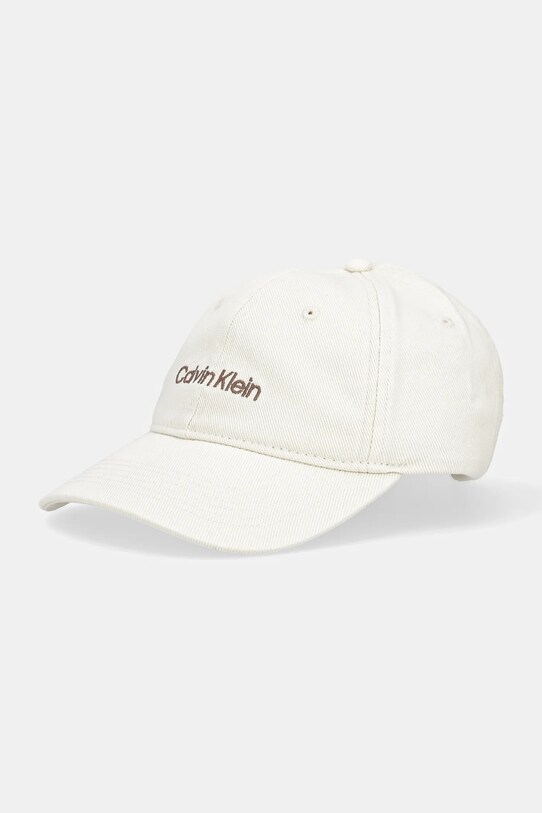 Calvin Klein pamut baseball sapka aplikációval bézs LV04G5068G