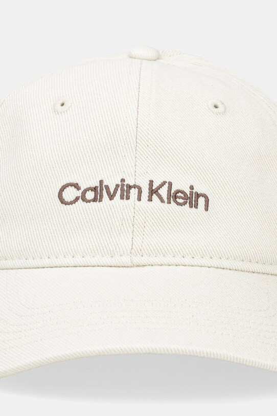 Calvin Klein berretto da baseball in cotone LV04G5068G beige AW25