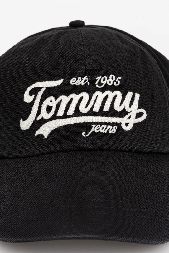 Bombažna bejzbolska kapa Tommy Jeans AM0AM13550 črna AW25