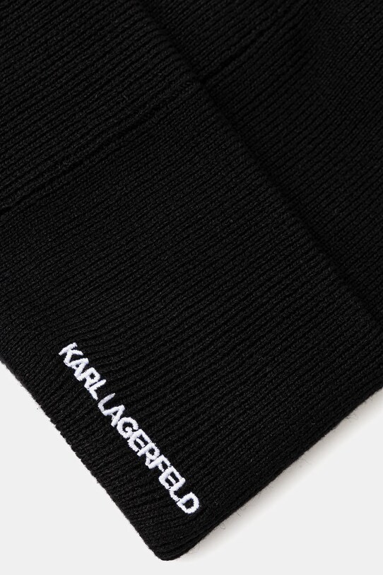 Шапка з домішкою вовни Karl Lagerfeld чорний A3M33157