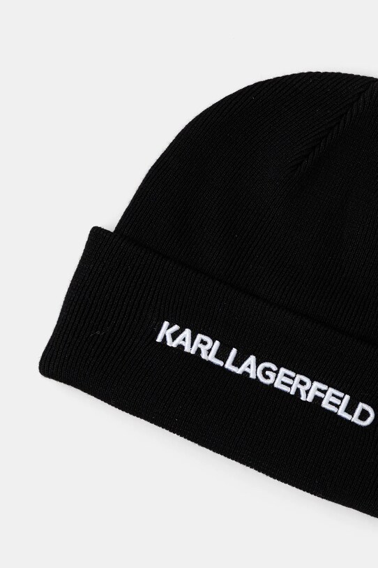 Akcesoria Karl Lagerfeld czapka z domieszką wełny K/ESSENTIAL A3M33159 czarny