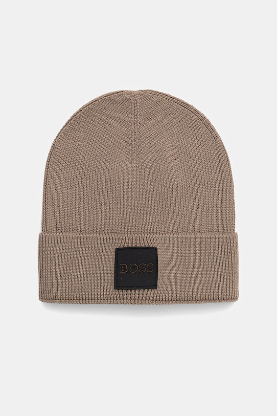 BOSS Orange czapka z wełną pozostałe brązowy 50546155