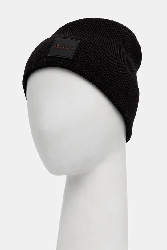 BOSS Orange czapka z wełną 50546155 czarny AW25