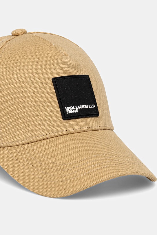 Karl Lagerfeld Jeans czapka z daszkiem bawełniana A1M33001 beżowy AW25