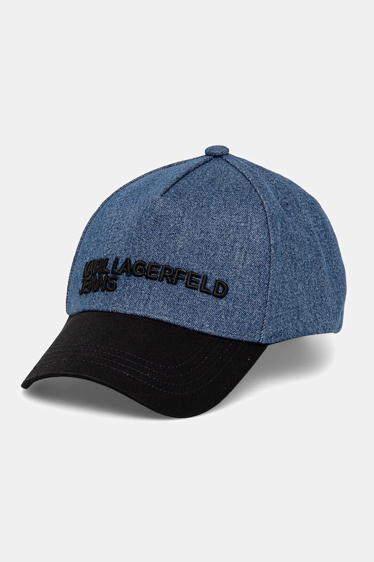Karl Lagerfeld Jeans czapka z daszkiem bawełniana bawełna niebieski A3M33098