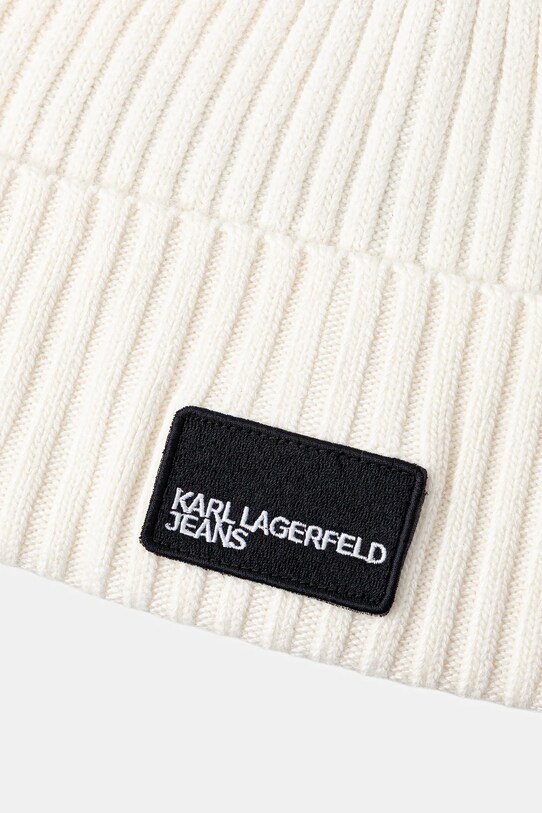Akcesoria Karl Lagerfeld Jeans czapka z domieszką wełny A3M33115 beżowy