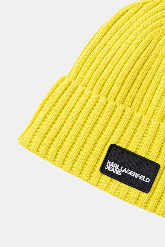 Karl Lagerfeld Jeans czapka z domieszką wełny A3M33115 żółty AW25